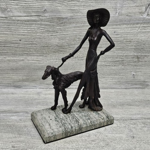Woman lady walking dog - lady, 10"