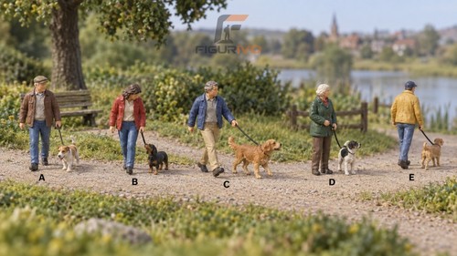 Person walking dog leash - person,