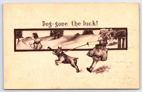 Vintage postcard girl - postcard,