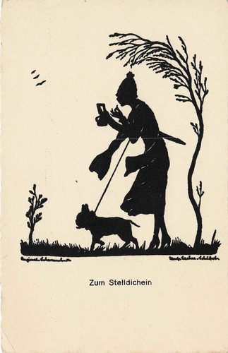 Silhouette postcard woman - ,