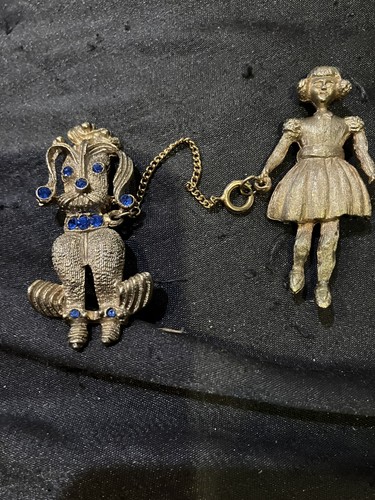 Vintage girl walking poodle - vintage,